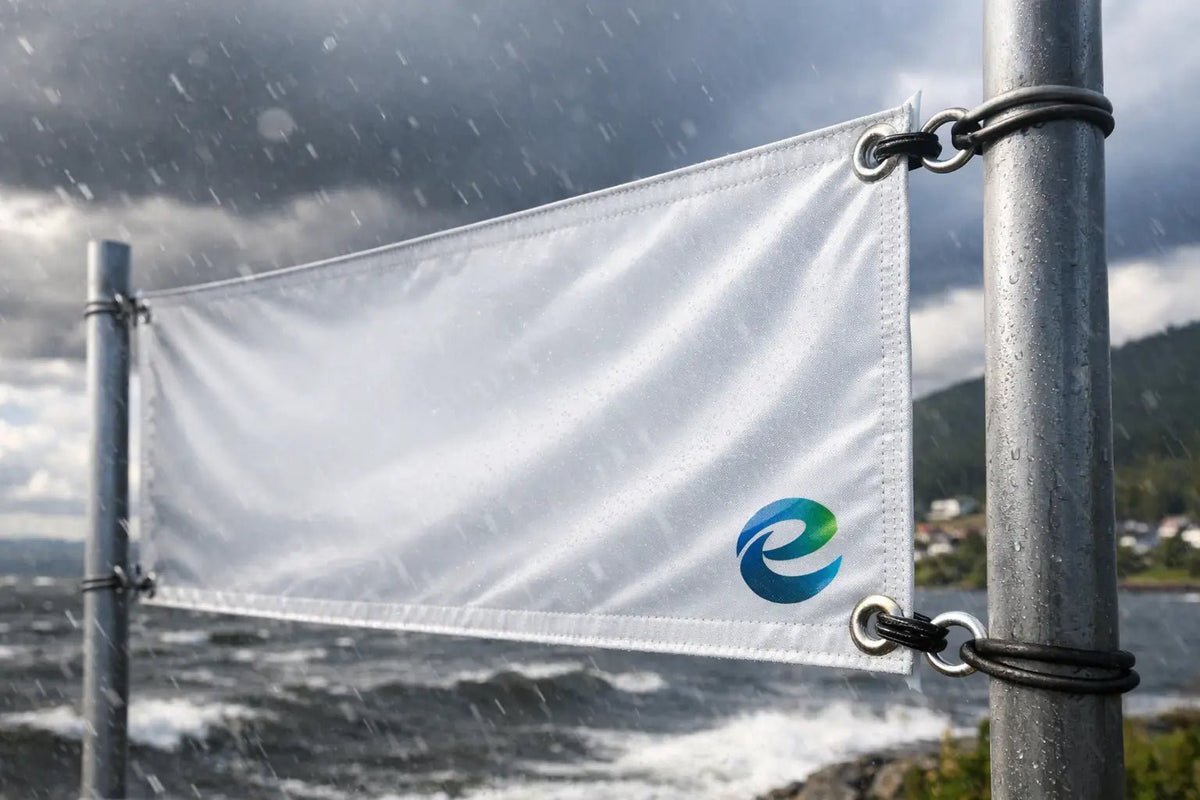 Banner montering som holder i vind og vær - event2print