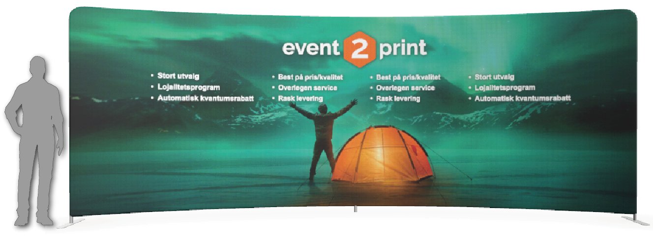 Buet messevegg 240-600cm - event2print