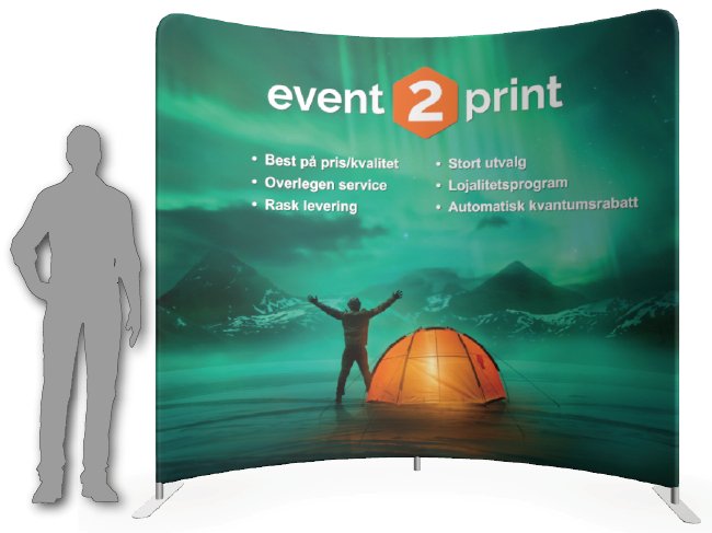 Buet messevegg 240-600cm - event2print