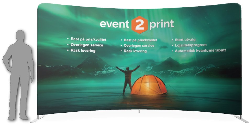 Buet messevegg 240-600cm - event2print