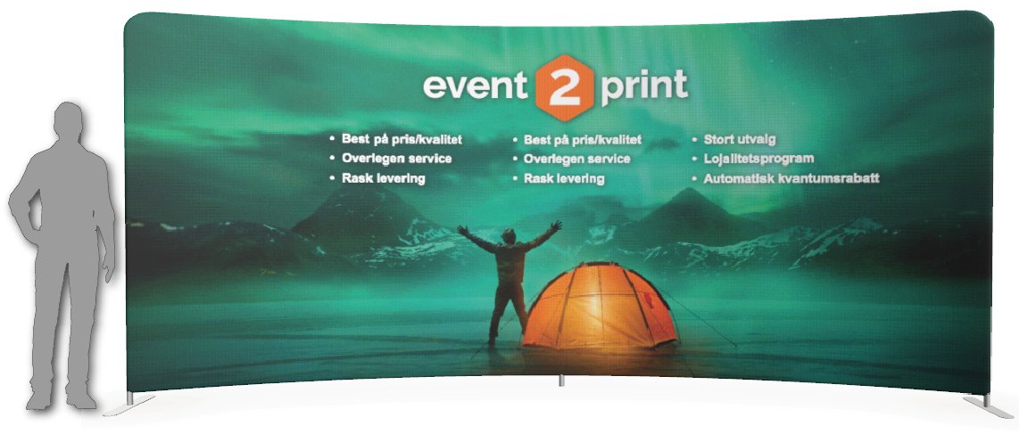 Buet messevegg 240-600cm - event2print