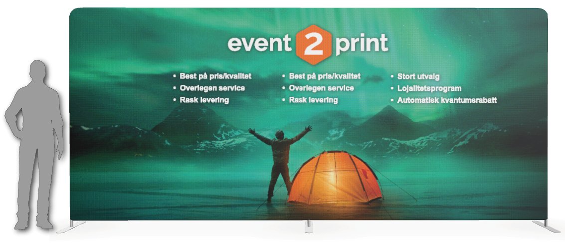 Rett messevegg 240-600cm - event2print