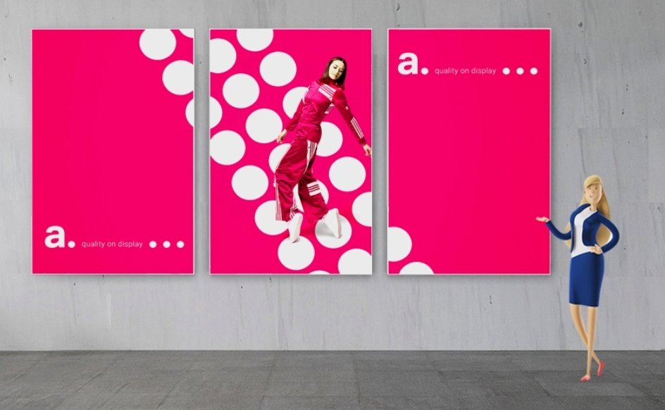 Lysvegg (LED) for veggmontering 120mm - event2print