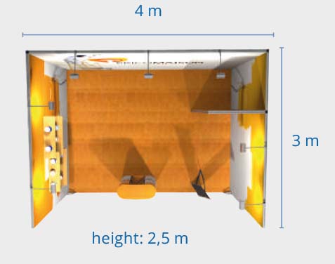 Modular 12m2 stand - 4x3m - event2print