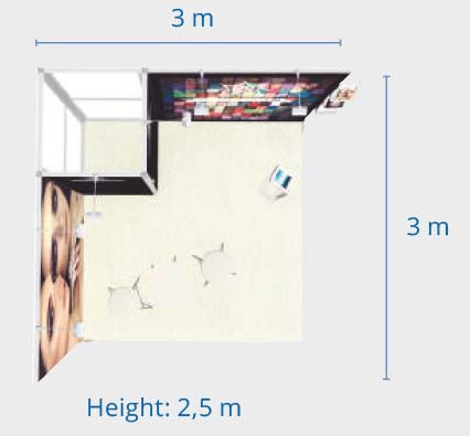 Modular 9m2 stand - 3x3m - event2print