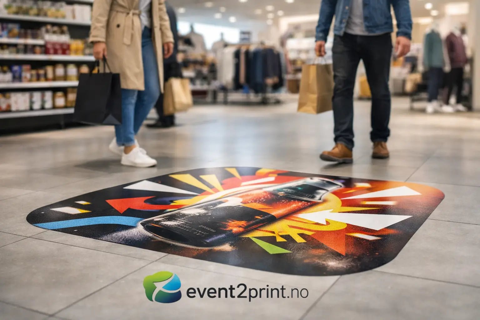 Butikkampanje med gulvfolie som får folk til å stoppe - event2print