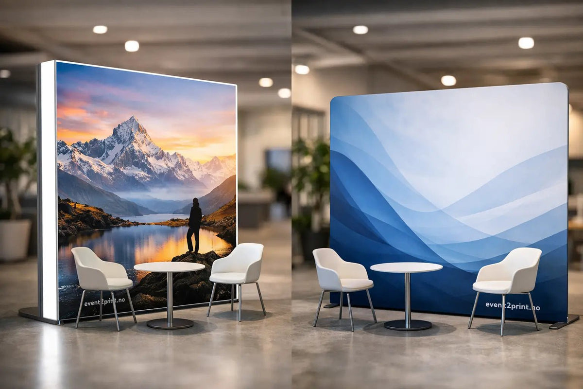 LED lyskasse vs bannervegg - hva velger du? - event2print