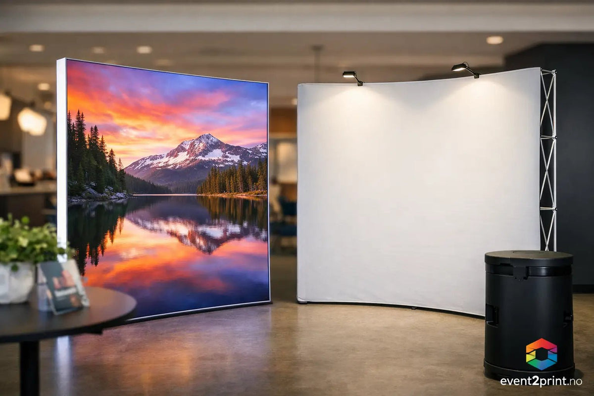 LED ramme versus popupvegg - hva passer best? - event2print