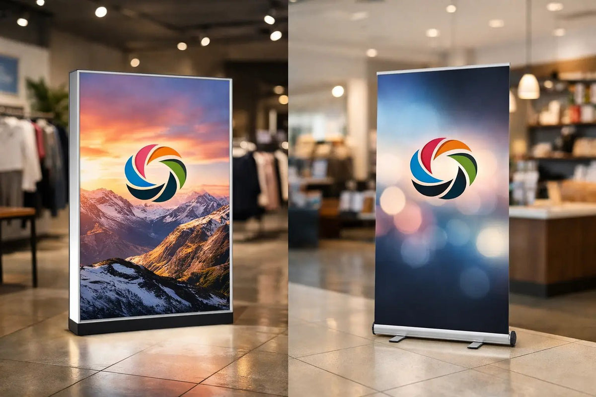 Lyskasse eller rollup til butikk - hva passer? - event2print