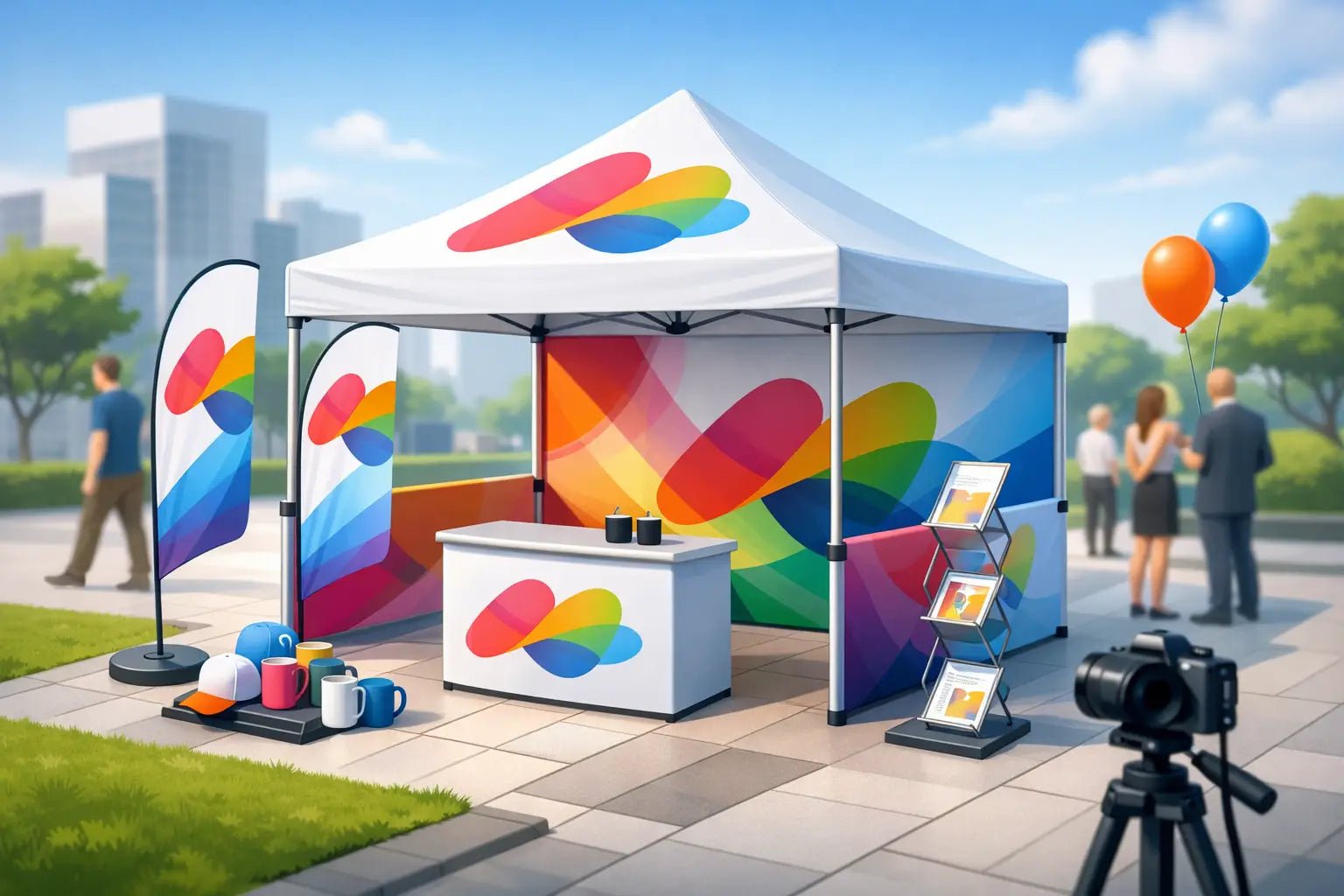 Reklametelt med logo som faktisk blir sett - event2print