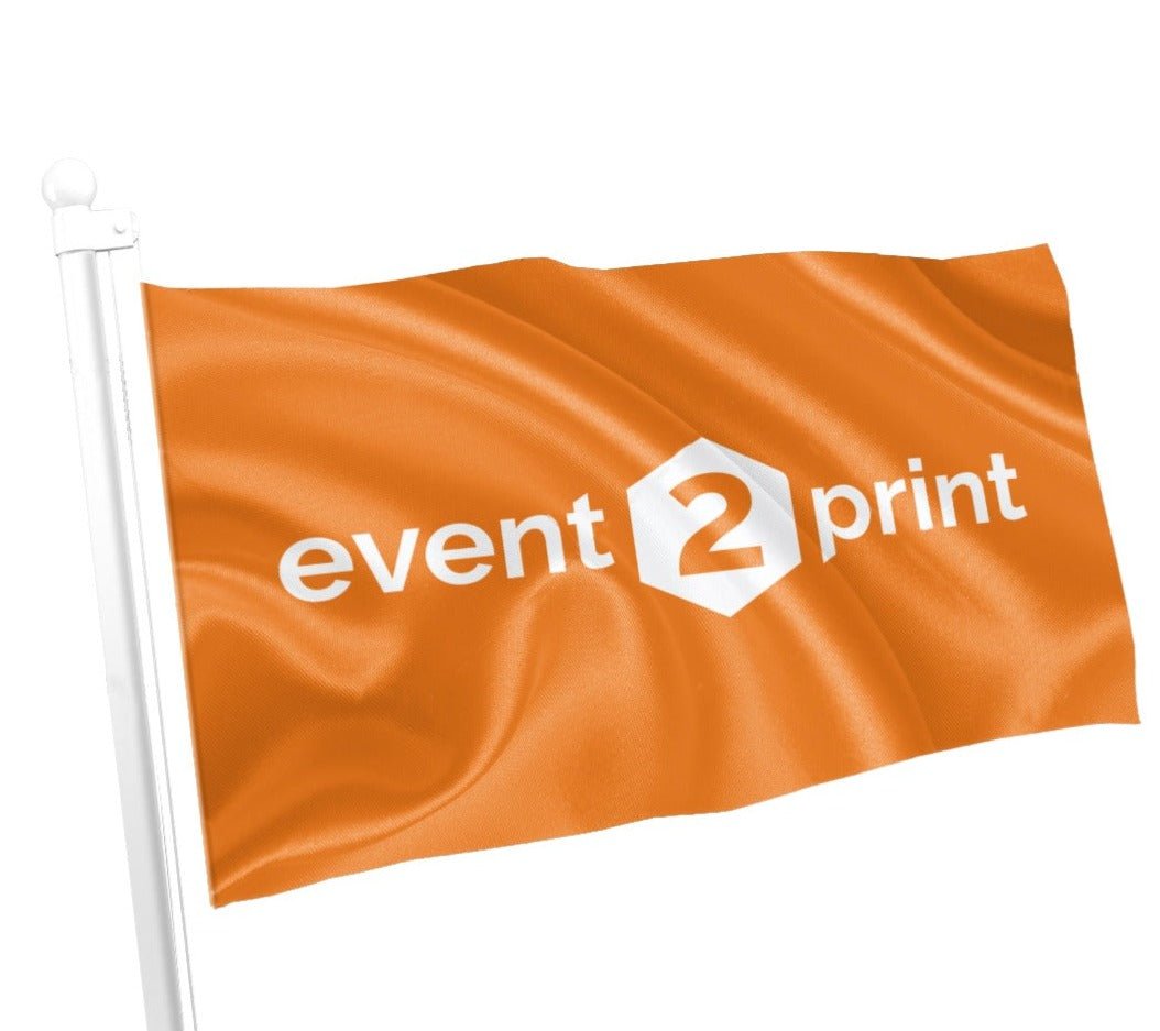 Reklameflagg og logoflagg liggende format - event2print
