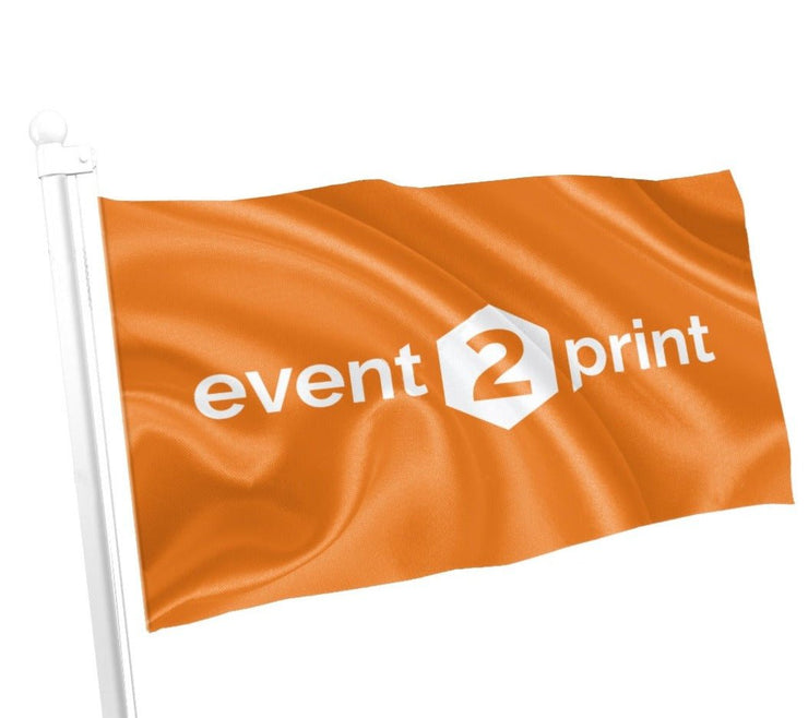Reklameflagg og logoflagg liggende format - event2print